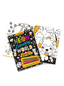 Dreamland - Animals Neon Colouring World Book for Kids Age 4-7 Years with Pens