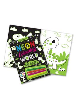 Dreamland - Dinosaurs Neon Colouring World Book for Kids Age 4-7 Years with Pens