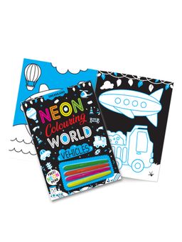 Dreamland - Vehicles Neon Colouring World Book for Kids Age 4-7 Years with Pens