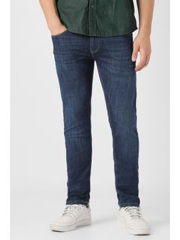Peter England - Men Navy Mid Wash Jeans