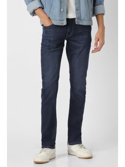Peter England - Men Navy Mid Wash Jeans