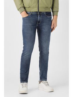 Peter England - Men Blue Mid Wash Jeans