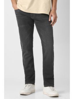 Peter England - Men Black Mid Wash Jeans