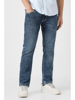 Peter England - Men Blue Mid Wash Jeans