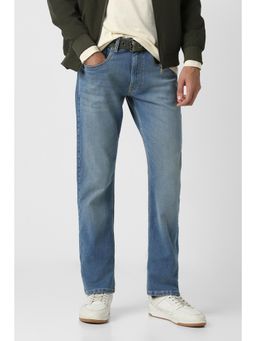 Peter England - Men Blue Mid Wash Jeans