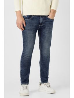 Peter England - Men Blue Mid Wash Jeans