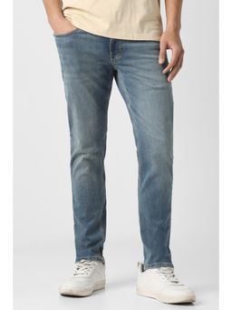 Peter England - Men Blue Mid Wash Jeans