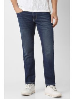 Peter England - Men Navy Mid Wash Jeans