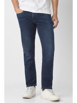 Peter England - Men Navy Mid Wash Jeans