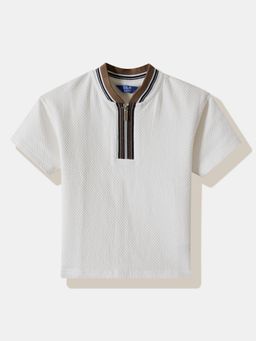 R&B - Ivory Textured T-Shirt