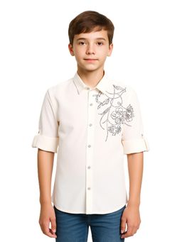 CHARCHIT - White Embellished Shirt