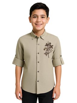 CHARCHIT - Cream Embellished Shirt
