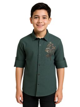 CHARCHIT - Green Embellished Shirt
