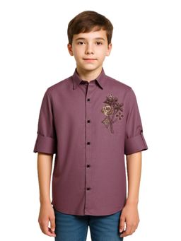 CHARCHIT - Pink Embellished Shirt