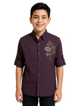 CHARCHIT - Purple Embellished Shirt