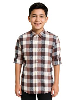 CAVIO - Brown Checks Shirt