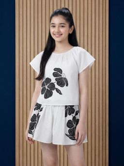 Lil Tomatoes - White Floral Top and Skirt