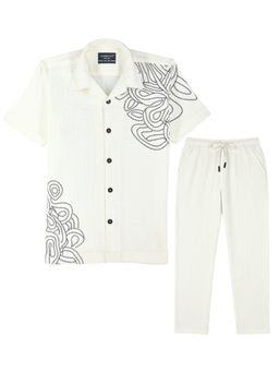 CHARCHIT - Off White Printed Shirt and Pant