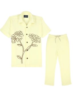 CHARCHIT - Yellow Printed Shirt and Pant