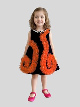 Pink Cow - Orange Solid Dress