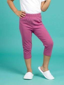 KiddoPanti - Pink Solid Leggings