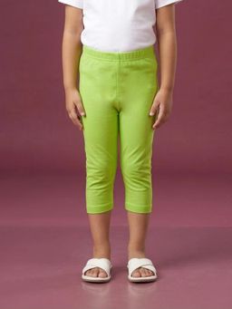 KiddoPanti - Green Solid Leggings