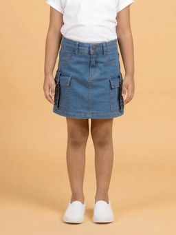KiddoPanti - Blue Solid Skirt