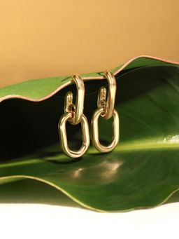 Zaveri Pearls - Gold Tone Contemporary Chain Link Drop Earrings