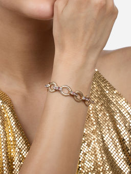 Zaveri Pearls - Gold Tone Link Pattern Contemporary Party Wear Bracelet