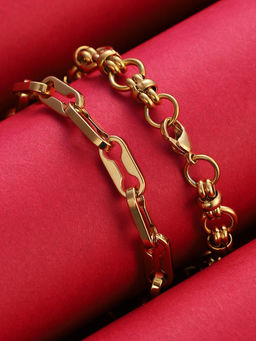 Sohi - California Gold Link Chain Bracelet (Set Of 2)