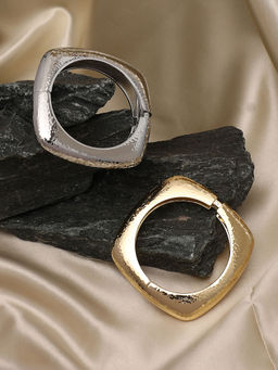 Sohi - Dented-Quad Bangle Bracelet (Pack Of 2)