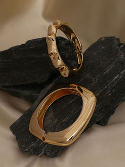 Sohi - California Gold Metallic Bangle Bracelet (Set Of 2)