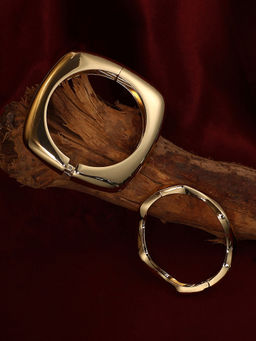 Sohi - California Gold Metallic Bangle Bracelet (Set Of 2)