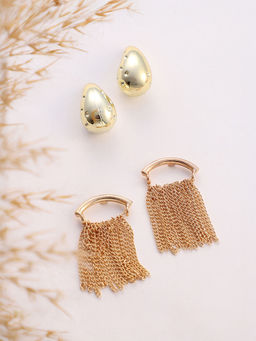 Sohi - California Gold Chain-Teardrop Stud Earrings (Set Of 2)