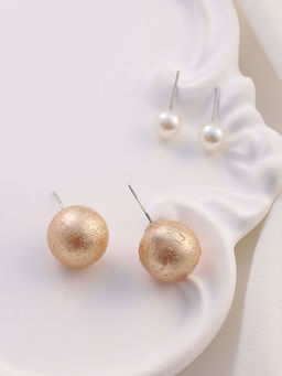 Sohi - Everyday Pearl Stud Earrings (Set Of 2)