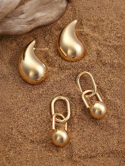 Sohi - California Gold Chunky Drop Earrings (Set Of 2)