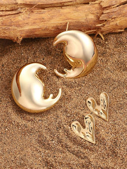 Sohi - California Gold Moonchild Stud Earrings (Set Of 2)
