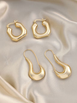 Sohi - California Gold Simplicity-Hoop Earrings (Set Of 2)