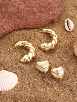 Sohi - California Gold Everyday-Hoop Stud Earrings (Set Of 2)