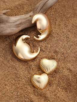 Sohi - California Gold Moonchild Stud Earrings (Set Of 2)