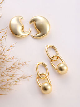 Sohi - California Gold Moonchild Drop Earrings (Set Of 2)