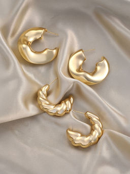 Sohi - California Gold Chunky Hoop Earrings (Set Of 2)