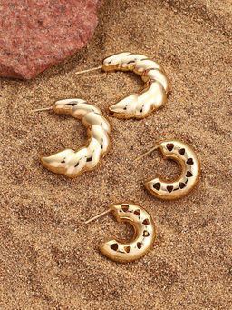 Sohi - California Gold Everyday Hoop Earrings (Set Of 2)