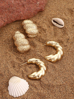 Sohi - California Gold Chunky Hoop Earrings (Set Of 2)