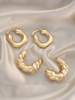 Sohi - California Gold Everyday Hoop Earrings (Set Of 2)