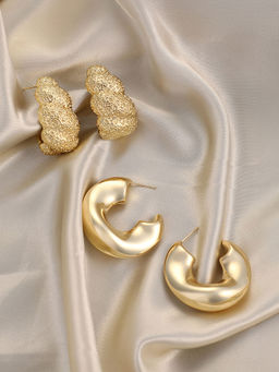 Sohi - California Gold Chunky Hoop Earrings (Set Of 2)