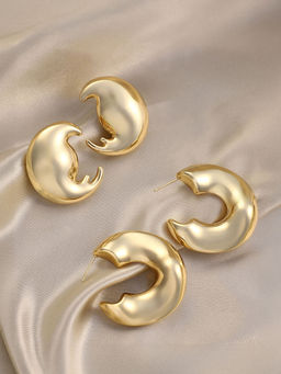 Sohi - California Gold Chunky Hoop Earrings (Set Of 2)