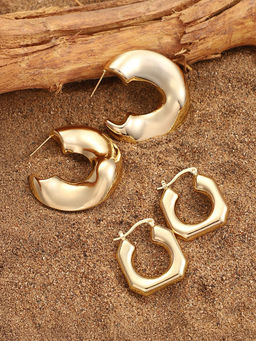 Sohi - California Gold Everyday Hoop Earrings (Set Of 2)
