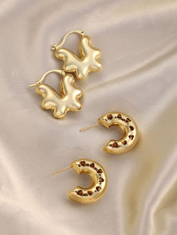 Sohi - California Gold Everyday Hoop Earrings (Set Of 2)