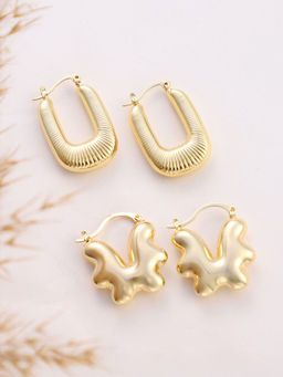 Sohi - California Gold Everyday Hoop Earrings (Set Of 2)